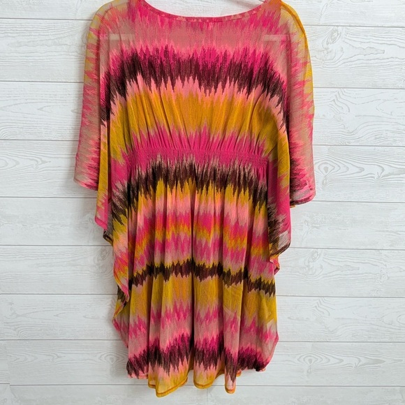 Inc Caflan Women’s Boho Pink Tie Dye Mini Dress. Size L - Picture 2 of 7